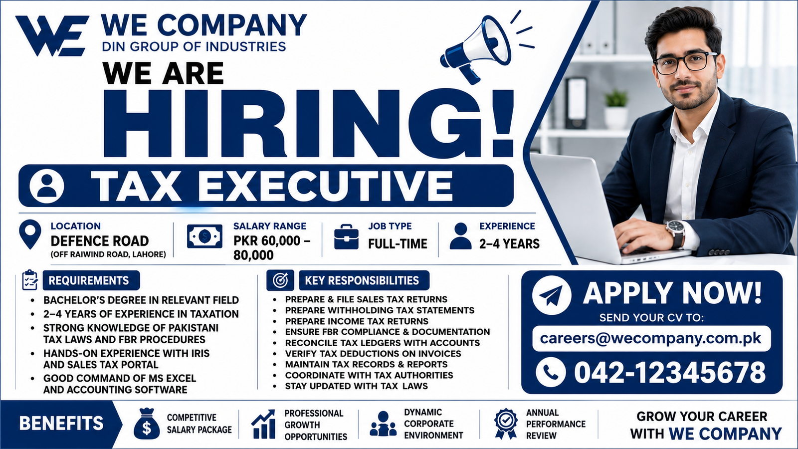 Tax Executive Jobs in Lahore 2026 | We Company Careers Pakistan