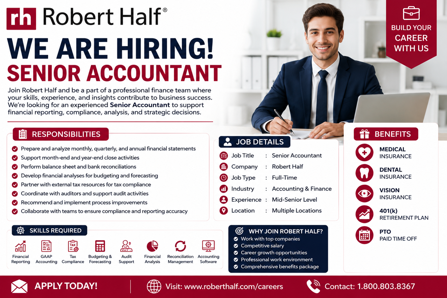 Senior Accountant Job at Robert Half | High Paying Accounting & Finance Career Opportunity 2026