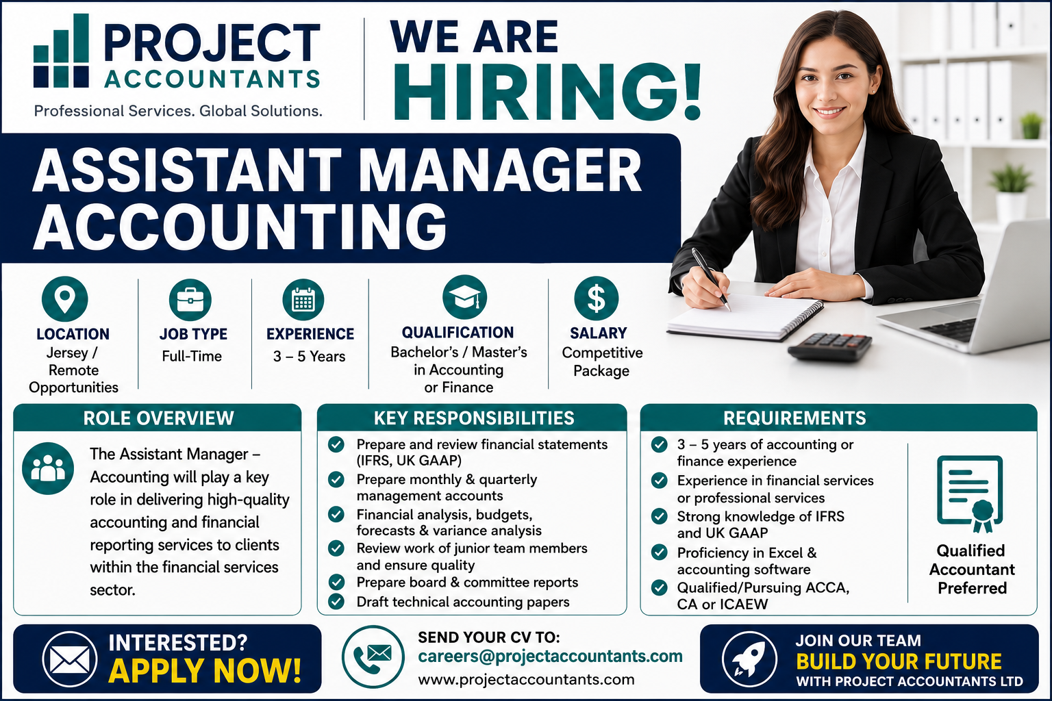 Assistant Manager Accounting Jobs 2026 at Project Accountants Ltd | Finance & Accounting Careers