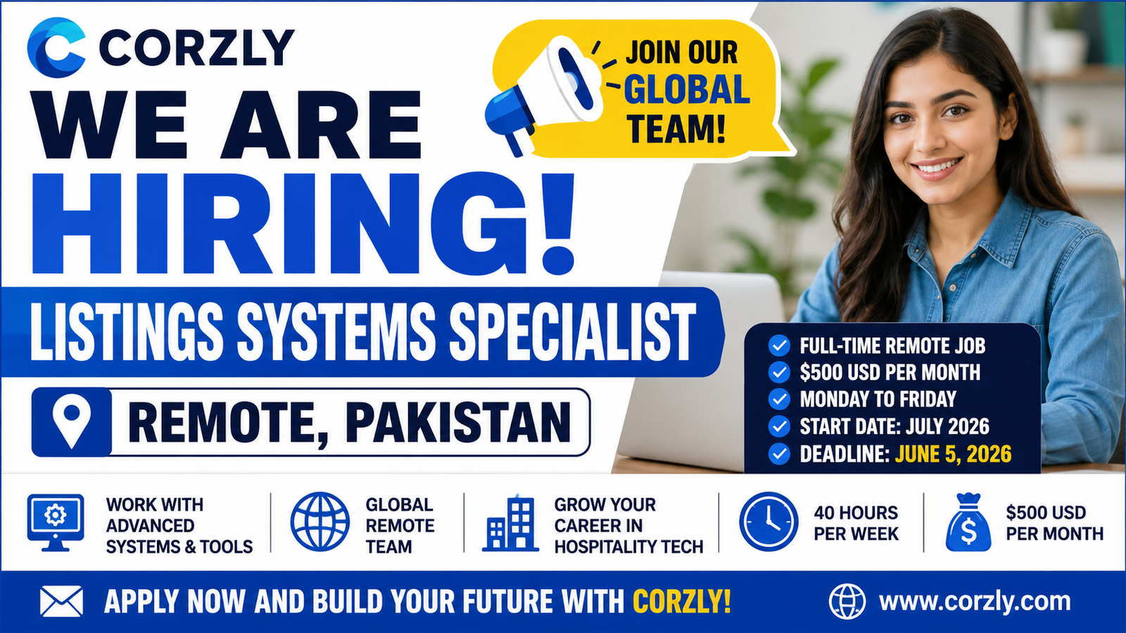 Corzly Hiring Listings Systems Specialist Remote Pakistan 2026 | Full-Time Work From Home Job