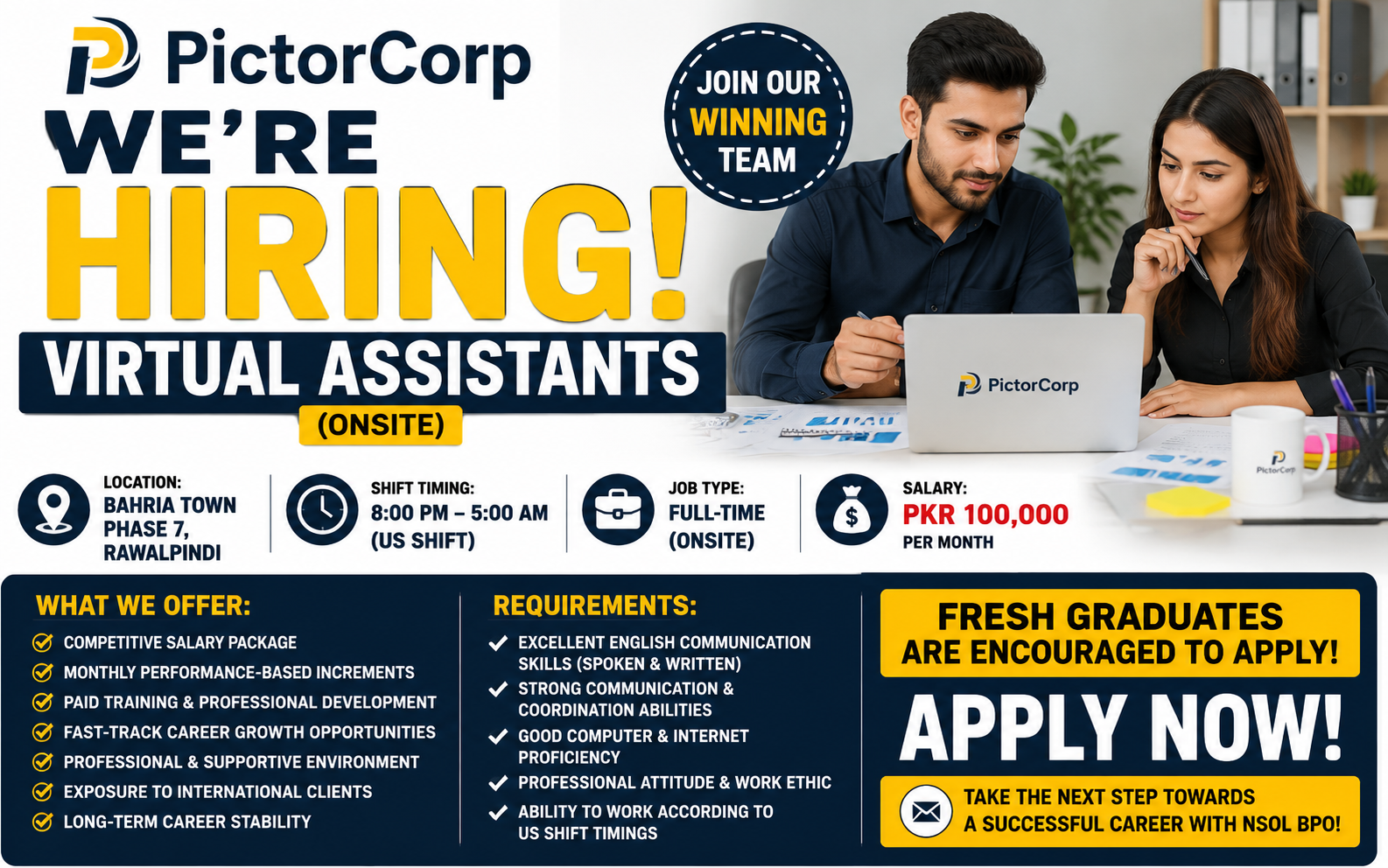 Virtual Assistant Jobs in Rawalpindi 2026 – NSOL BPO Hiring Full-Time Staff