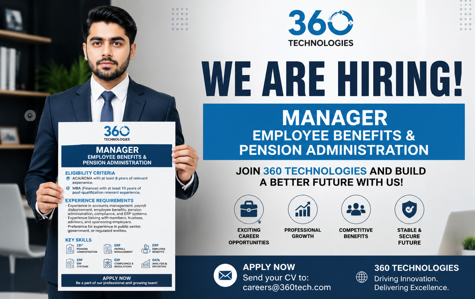 Manager – Employee Benefits & Pension Administration Jobs 2026 at 360 Technologies